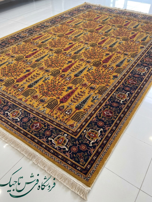 فرش ۷۰۰ شانه آکریلیک تراکم ۲۵۵۰ نقشه باغ سرو