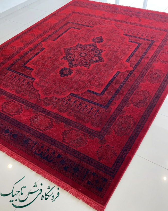 فرش ۷۰۰ شانه آکریلیک تراکم ۲۵۵۰ نقشه ماهیهرات لاکی