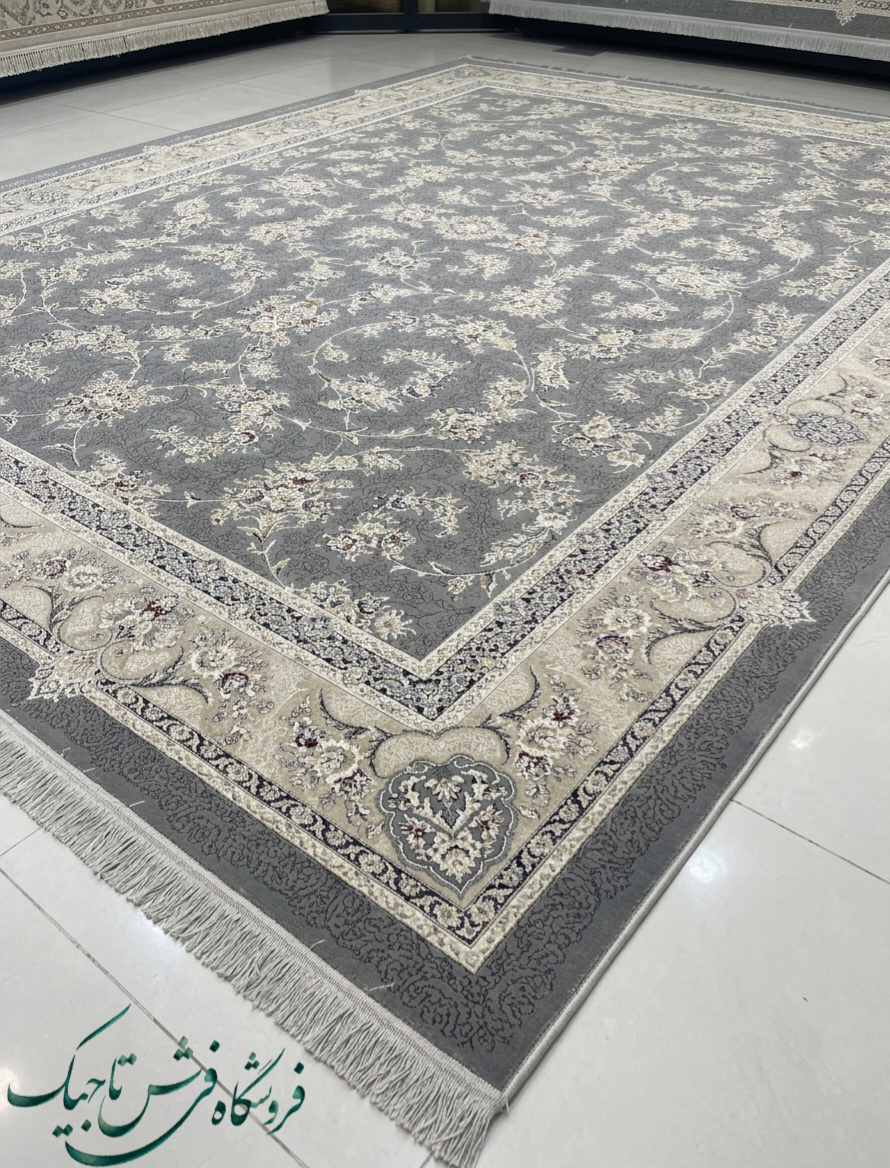 فرش ۱۲۰۰ شانه آکریلیک تراکم ۳۶۰۰ نقشه رز