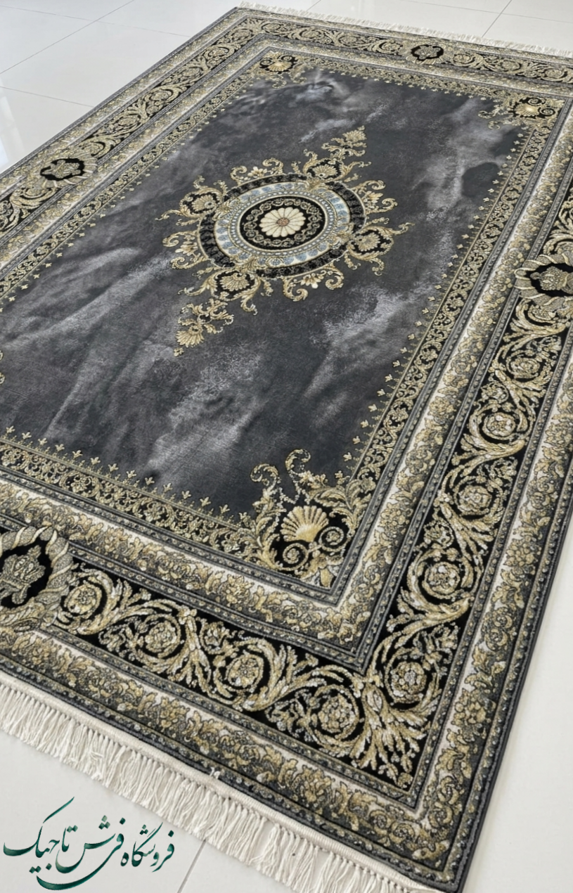 فرش ۷۰۰ شانه آکریلیک تراکم ۲۵۵۰ نقشه ورساچ دودی