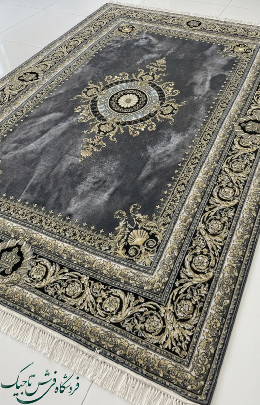 فرش ۷۰۰ شانه آکریلیک تراکم ۲۵۵۰ نقشه ورساچ دودی