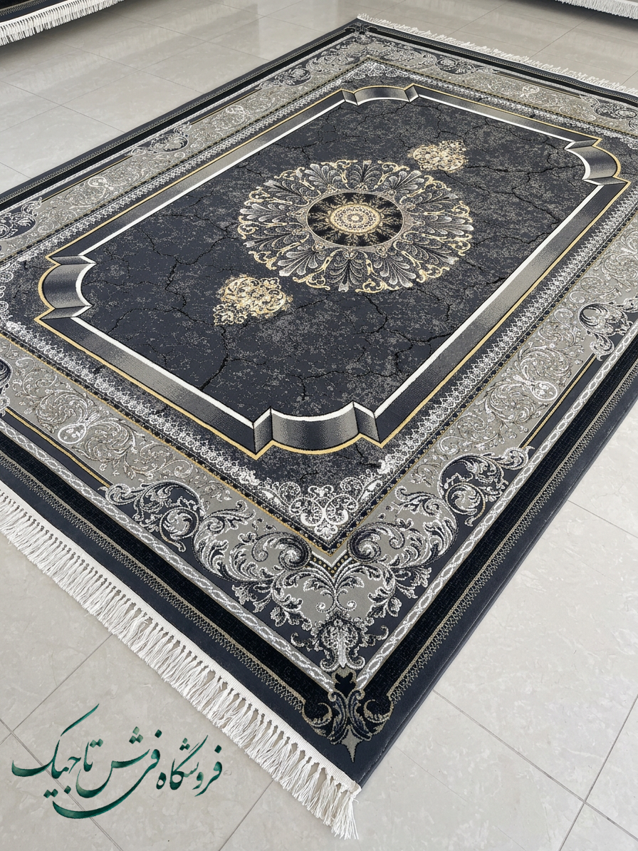 فرش ۷۰۰ شانه آکریلیک تراکم ۲۵۵۰ نقشه موج دودی