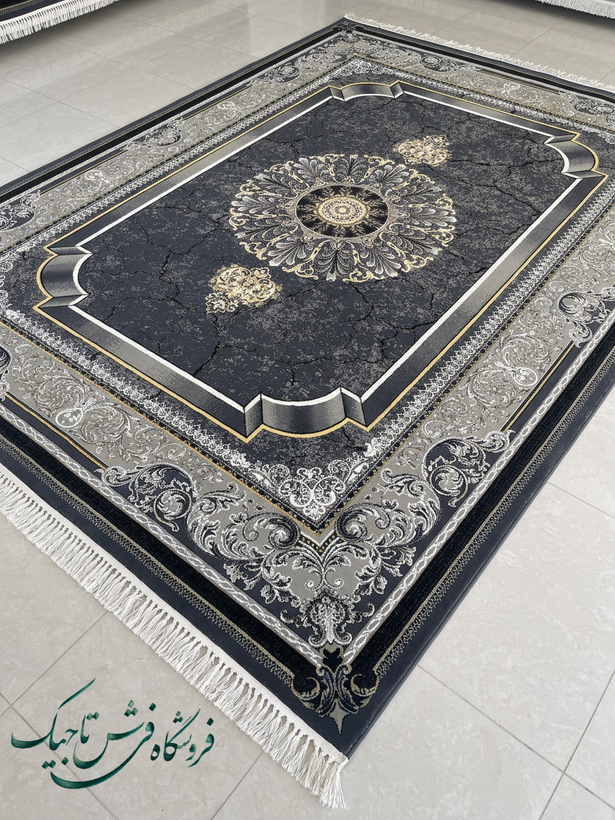 فرش ۷۰۰ شانه آکریلیک تراکم ۲۵۵۰ نقشه موج دودی