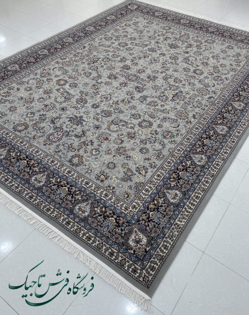 فرش ۷۰۰ شانه آکریلیک تراکم ۲۵۵۰ نقشه وینتج افشان درباری