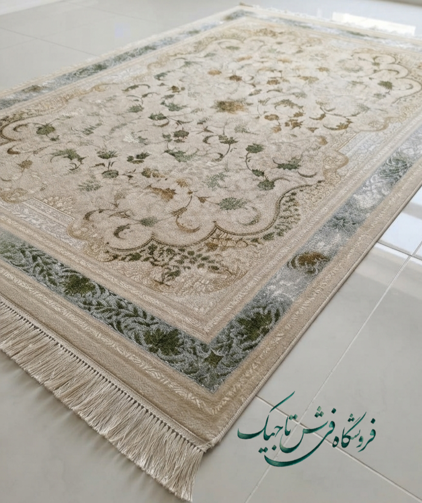 فرش ۷۰۰ شانه آکریلیک تراکم ۲۵۵۰ نقشه الیزه وینتج نسکافه ای