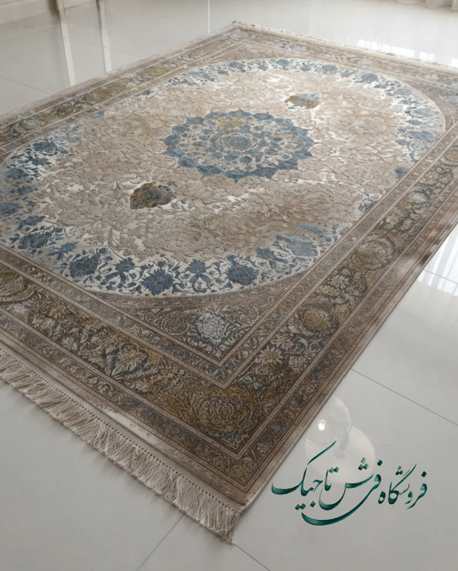 فرش ۷۰۰ شانه آکریلیک تراکم ۲۵۵۰ نقشه فلورانس ترنج